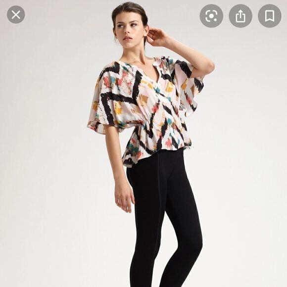 BCBGMAXAZRIA Parfaitcom Silk Blouse Size XXS - Picture 1 of 5